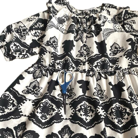 NEW CHICO’S Puff Sleeve Tiered Maxi Dress SZ 16 Pockets Poplin Floral Boho Beach - Picture 7 of 11